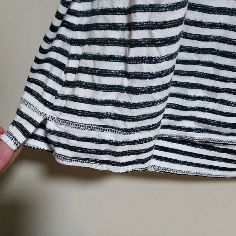 Westbound 2X Black and White Striped Short Sleeve Top - Picture 5 of 7
